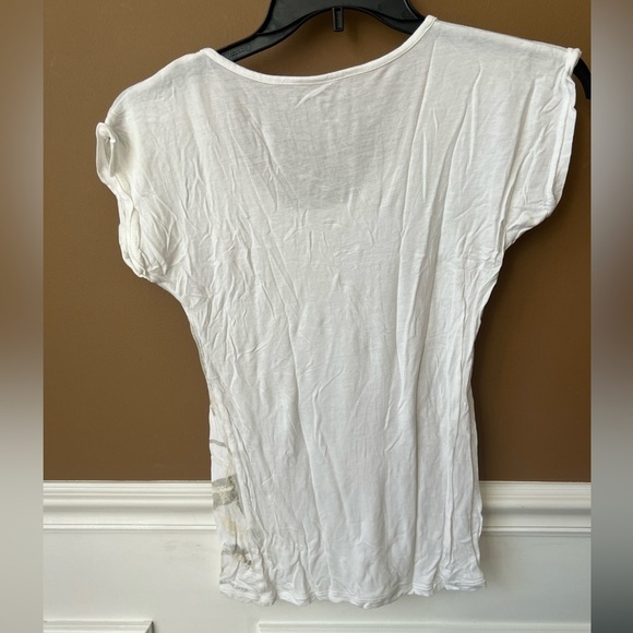 Calvin Klein Jeans Women's White  Graphic Sparkle Short Sleeve Tee Size M Summer - Picture 3 of 5